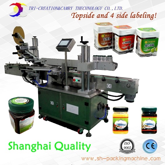 square bottle labeling machine,4 sides and topside labeler