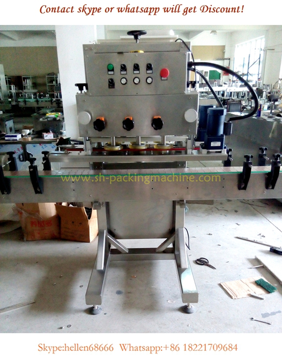 automatic capping sealing machine with feeder